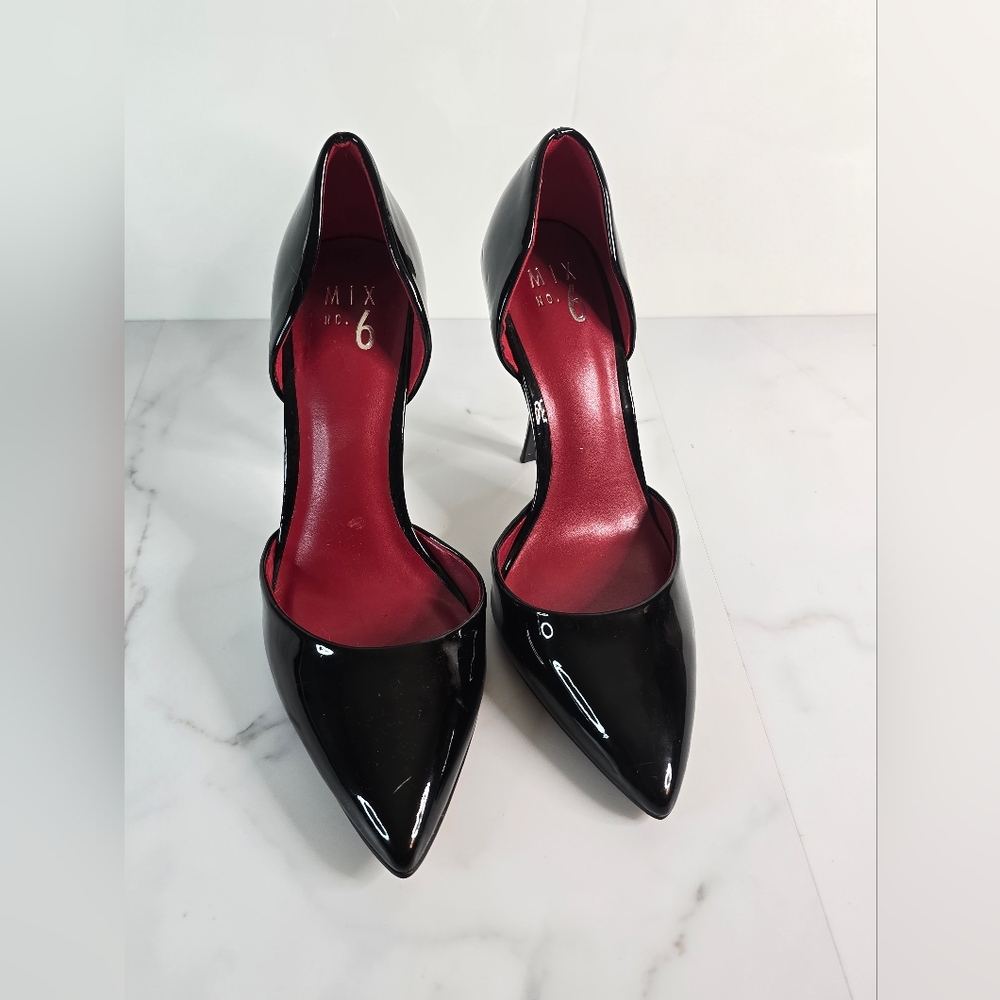 Size 10M red and black high heels